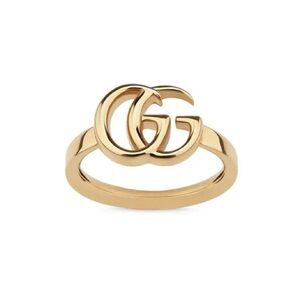 Gucci 18K Gold GG Logo Ring - Size 6 - Excellent Condition - $1980 Retail